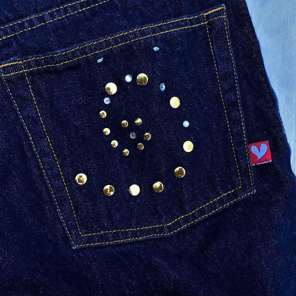 Pure Diva Brand Embellished Dark Wash Jeans 9 - Picture 6 of 7